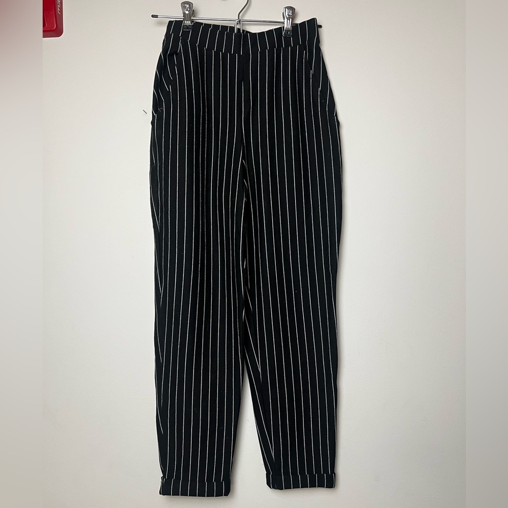 Divided Monochrome Striped Women's Trousers